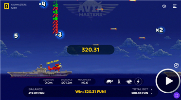 Aviamasters vincita con moltiplicatore accumulato